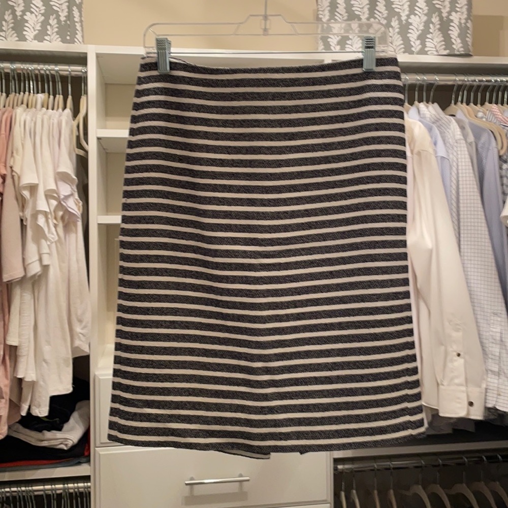 Ann Taylor navy & white skirt
